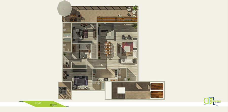 310m²