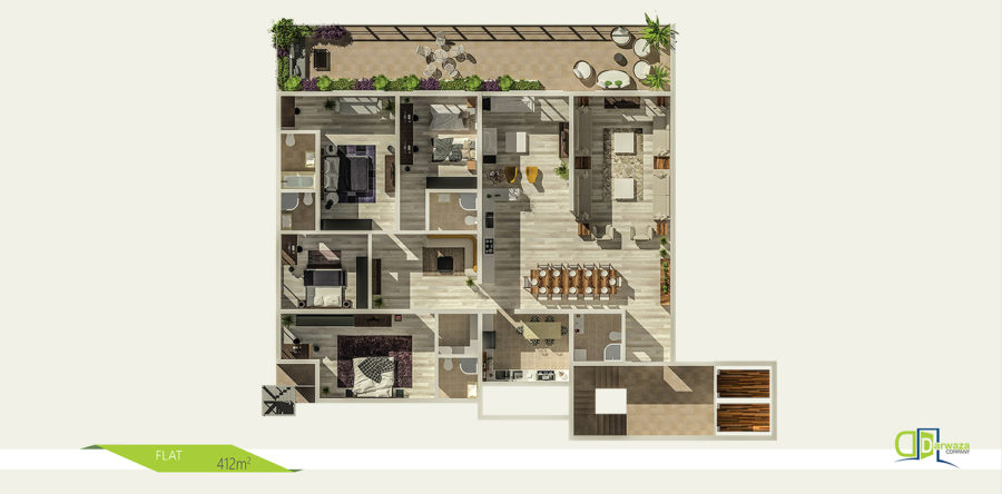 412m²