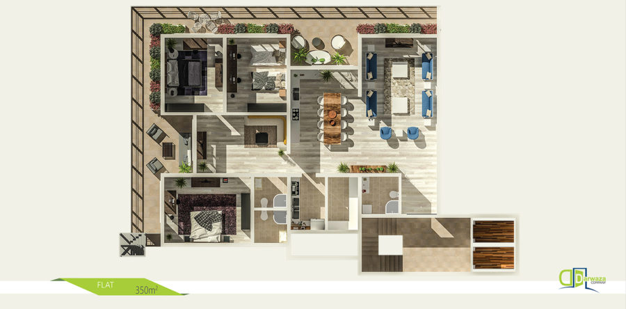 350m²
